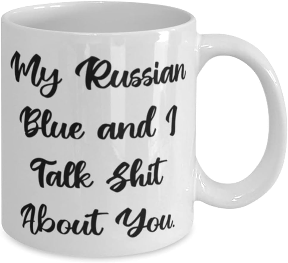 Reusable Russian Blue Cat 11Oz 15Oz Mug, My Russian Blue, Gifts for Cat Lovers, Present from Friends, Cup for Russian Blue Cat, Cat Mugs, Cat Lover Gifts, Mugs for Cat Lovers