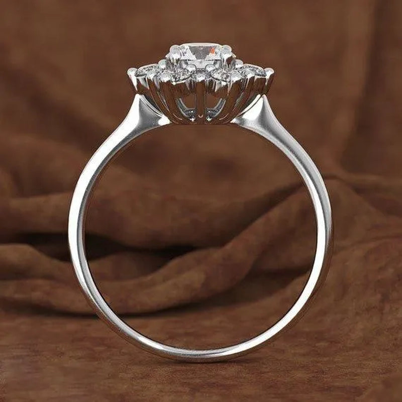 Crystal Snowflake Ring Wedding Jewelry for Women