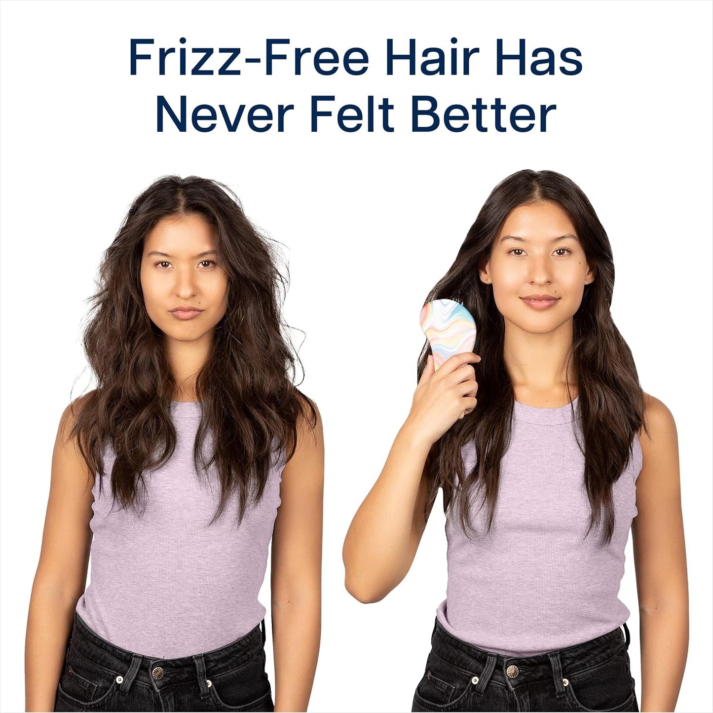 Glide Thru Detangling Brush for Adults and Kids - Detangler Hair Brush for Curly or Straight, Wet or Dry Hair - Gentle on Tangles Hairbrush and Comb - 7.5 X 3-Inch, Soft Hazy Swirl