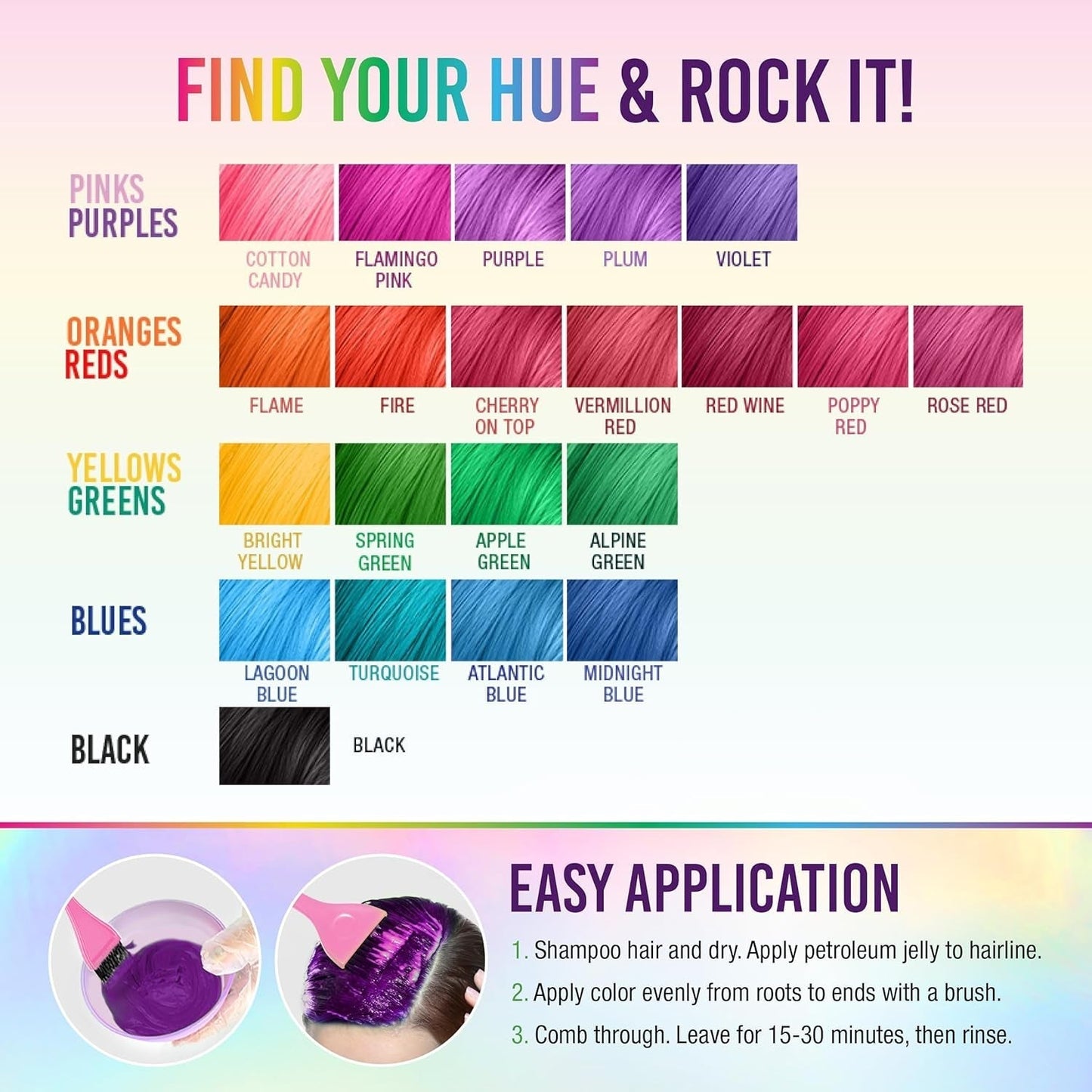 Purple Semi Permanent Conditioning Hair Color, Lasts up to 35 Washes, 3.5 Fluid Ounce