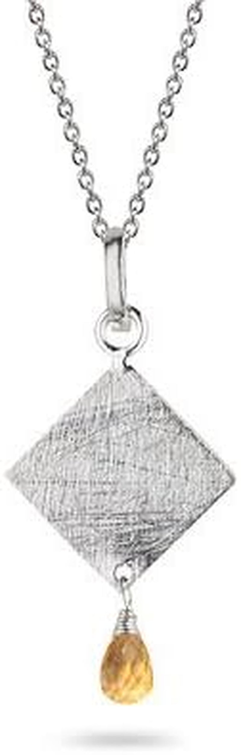 0.75 Cts Citrine Briolette Pendant in Sterling Silver - Valentine'S Day Sale