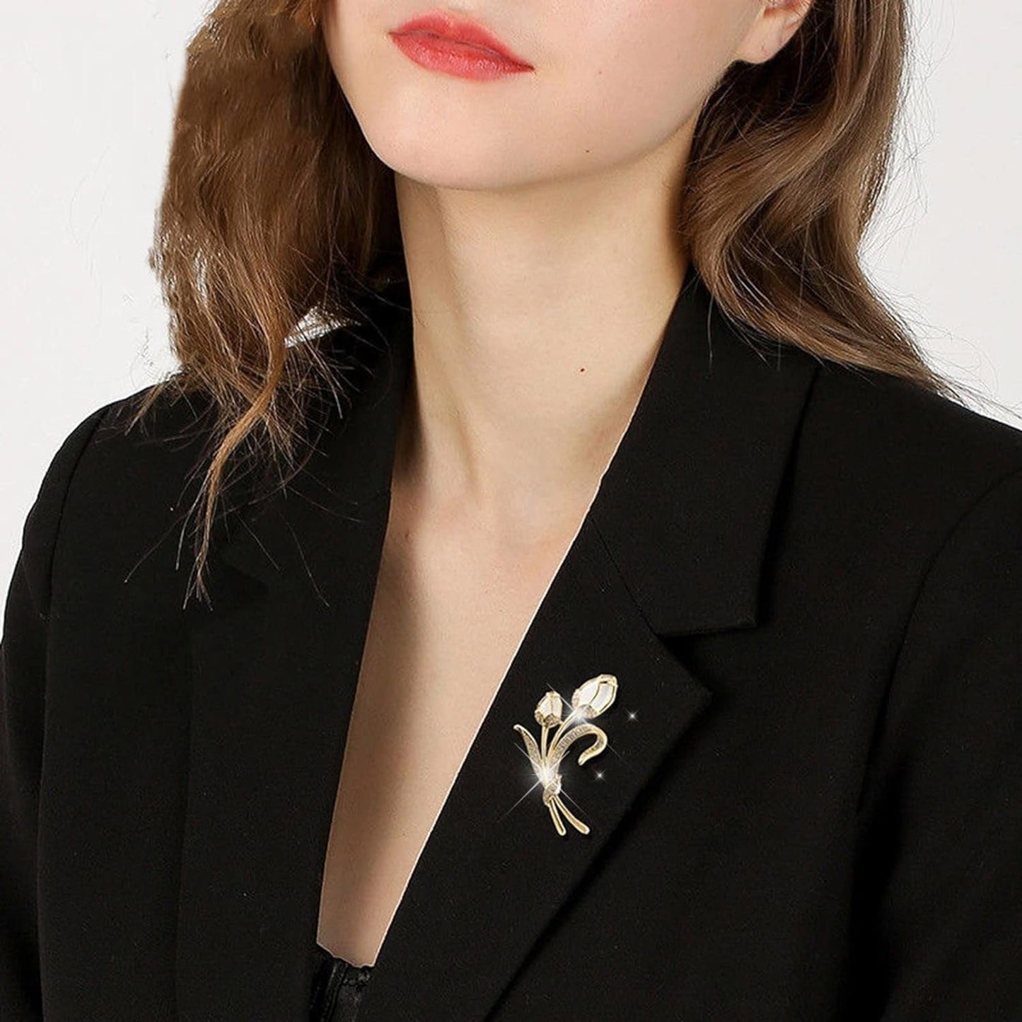 Brooches Jewelry Gift for Women Girls Temperament Fashion Elegant Artificial Flower Rhinestone Natural Stone Brooch Pin Brooch Wedding Brooch Jewelry Pin Breastpin Rhinestone Xmas Gifts Pins Brooches
