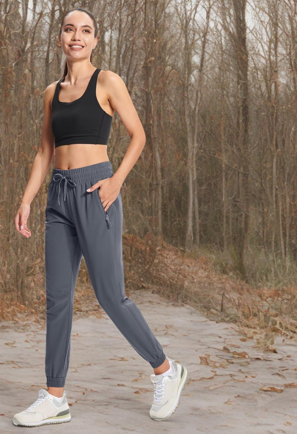 Women'S Hiking Pants Lightweight Quick Dry Water Resistant Athletic Running Joggers with Pockets Outdoor Travel