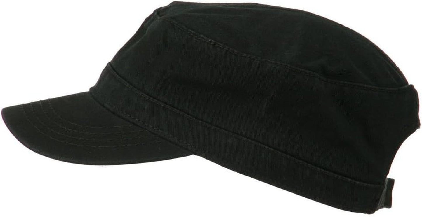 Garment Washed Adjustable Army Cap - Black OSFM
