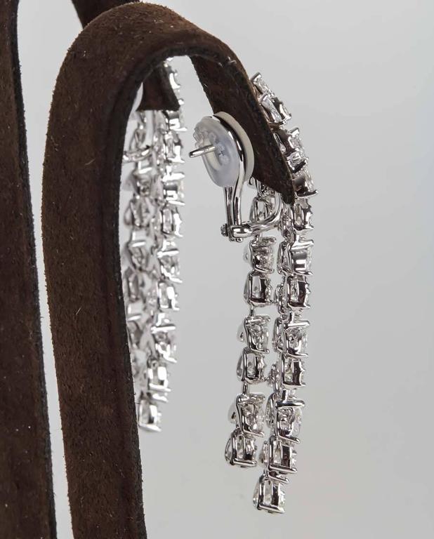 18k White Gold 8.34ct Diamond Marquise Dangle Drop Earrings