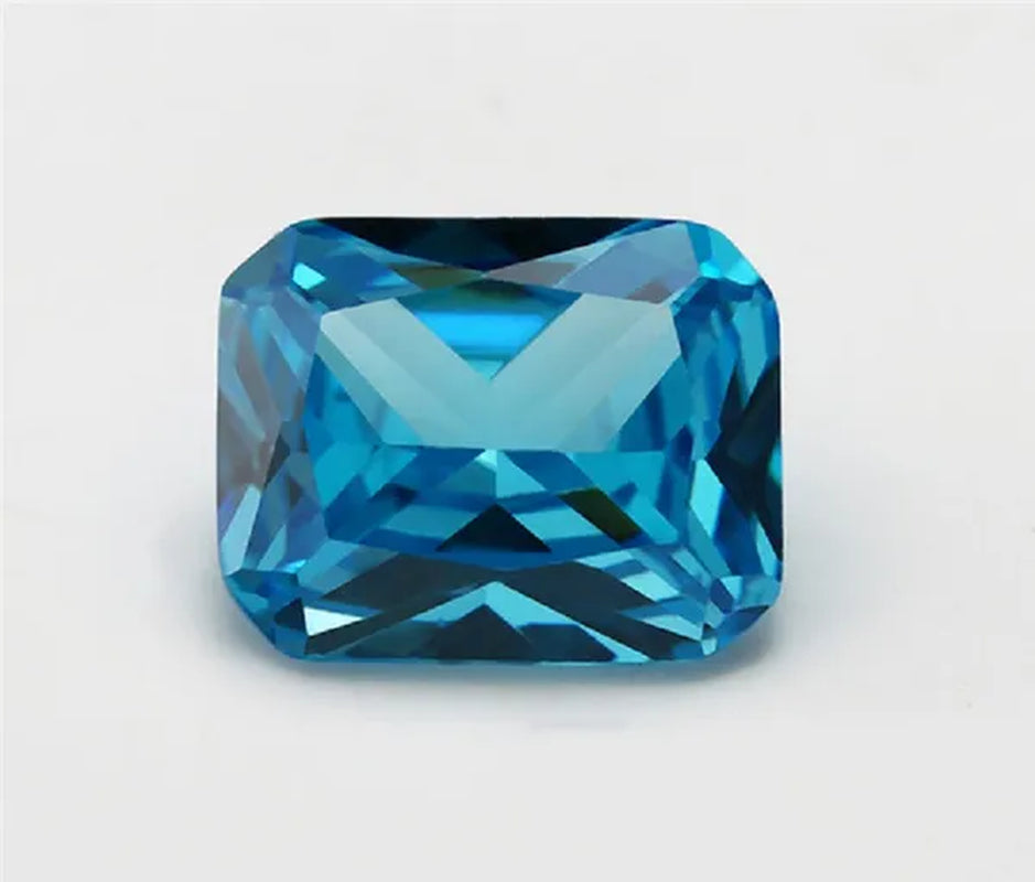 AAAAA+ 10.17ct BEAUTIFUL SEA BLUE SAPPHIRE 10x12MM EMERALD Rectangle Cut SHAPE LOOSE GEMSTONE