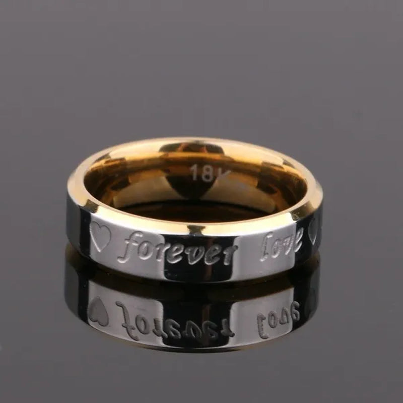 New Eternal Love Gold and Silver Rings Couple Gold Ring