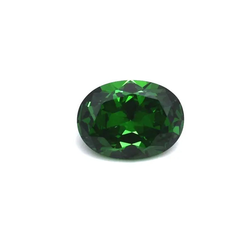 NATURAL GREEN EMERALD OVAL CUT FACETED ZAMBIAN LOOSE GEMSTONES EGG