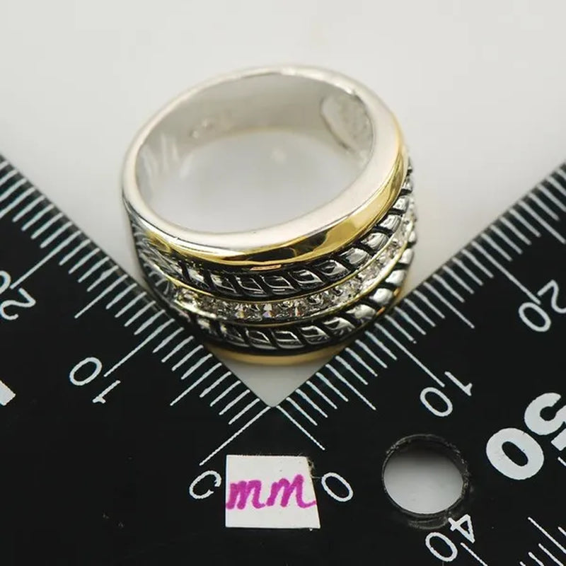 White Topaz 925 Sterling Silver Fashion Ring Size 6 7 8 9 10 F869