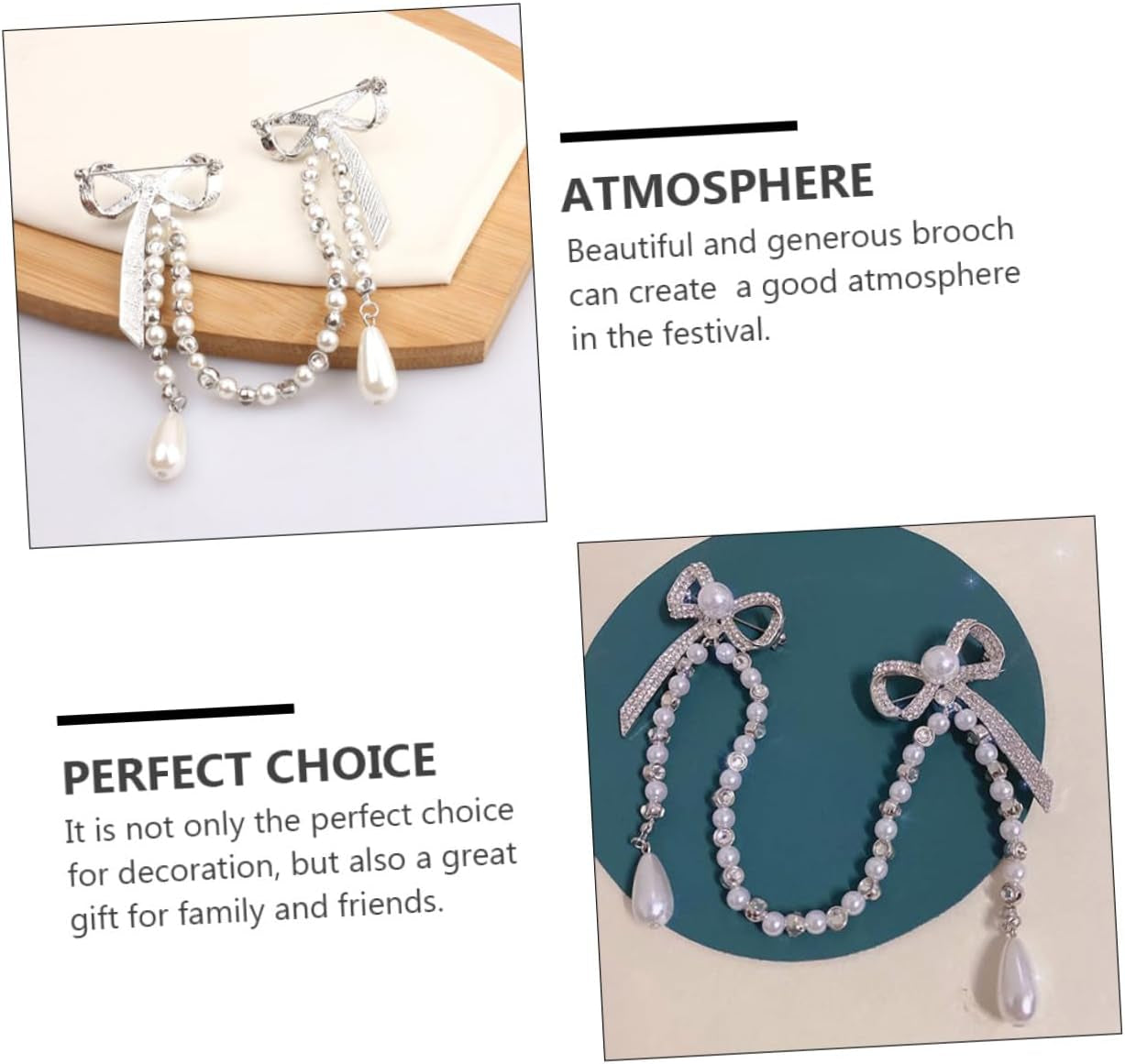 Diamond Tassel Pearl Brooch Chain Alloy Shiny Corsage Women'S Unique Brooch for Parties and Daily Wear