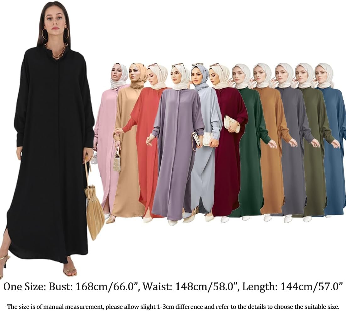 Abayas for Women Muslim Dress Modest Maxi Robe Abaya Kaftan Dresses Eid Prayer Clothes Arabian Islamic Dubai Outfit