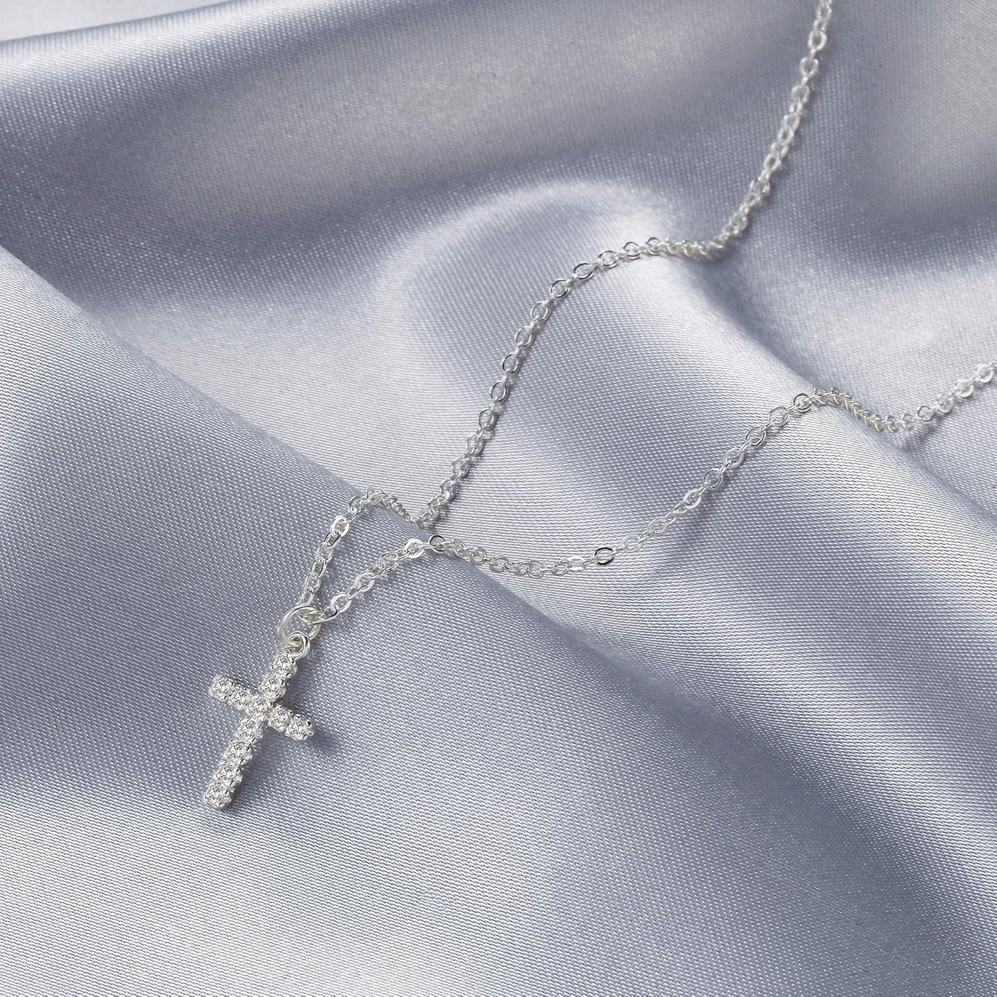 Cross Necklace for Women-Dainty Simple 14K Gold Plated/Sterling Silver Plated Cross Pendant Cute Necklaces Jewelry for Women