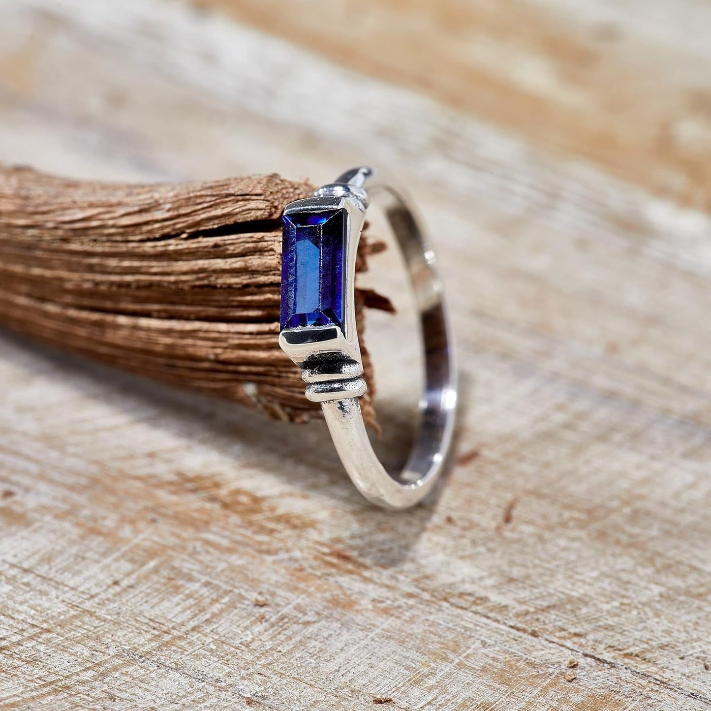'Mediterranean Blue' Sterling Silver Lab-Created Sapphire Ring