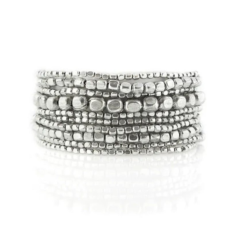 Silver Bead Bracelet Silver Bracelet Bead Bracelet Stretch Bracelet Stacking Bracelet Beaded BraceletYoga Bracelet