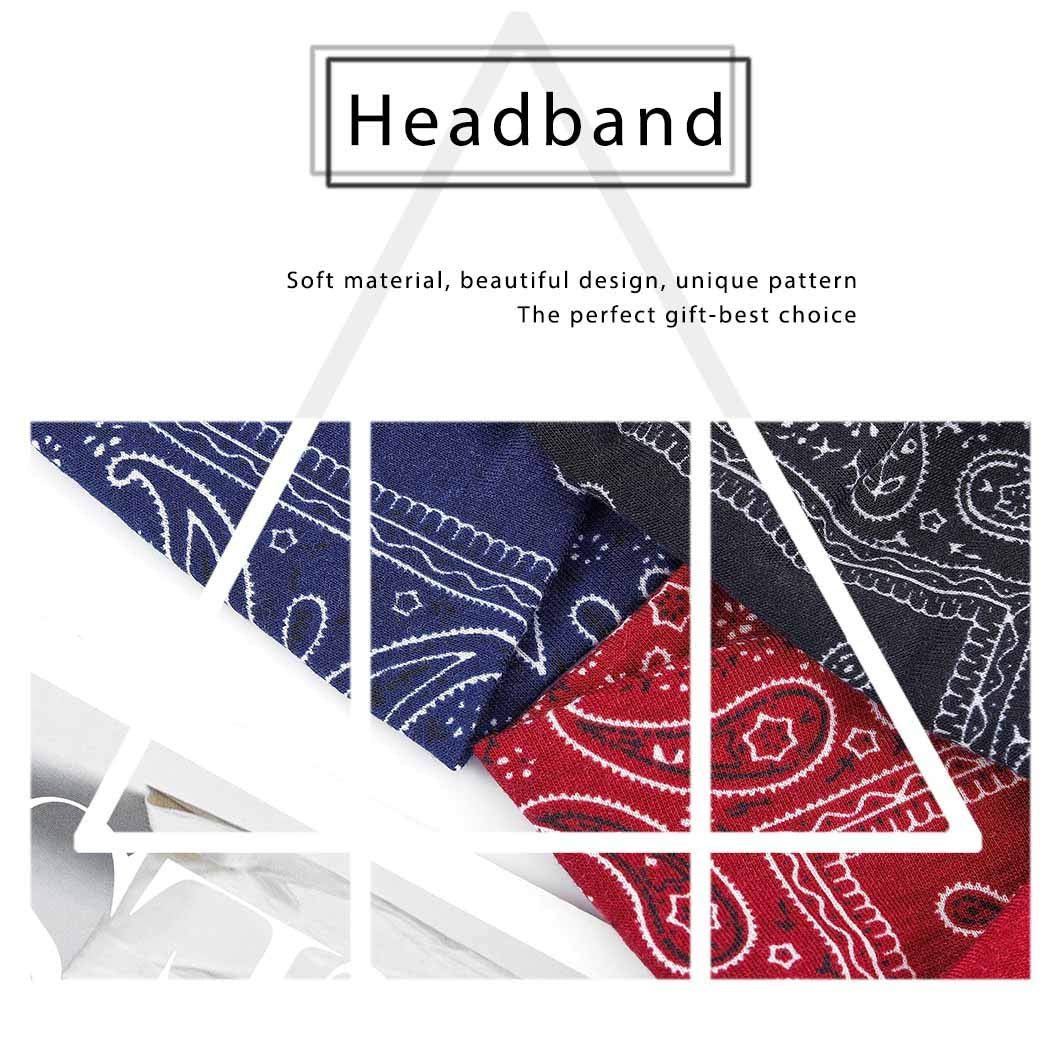 Boho Wide Headbands Knotted Turban African Yoga Hairbands Stretch Elastic Motorcycle Hair Accessories for Women and Girls Pack of 3 (Set-1)