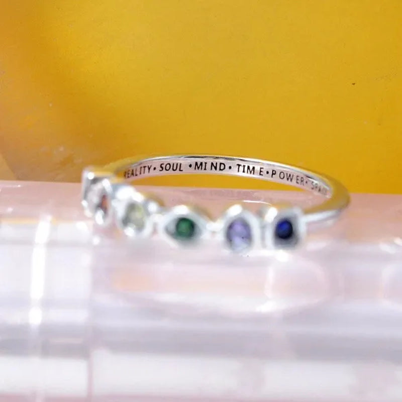 925 Sterling Silver Infinity Stones Ring with Colorful CZ for Women