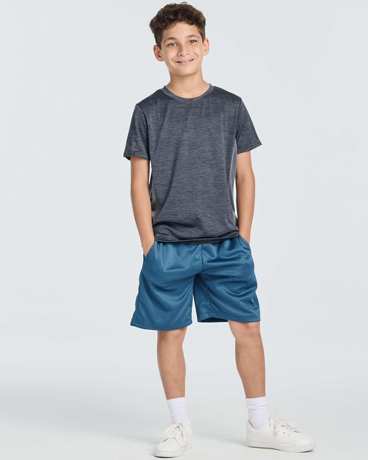5 Pack: Boys' Athletic Basketball Shorts with Pockets - Youth Activewear (Ages 4-18)