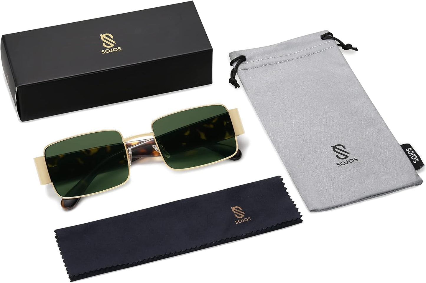 Retro Fashion Rectangle Sunglasses Womens Mens Vintage Trendy Square Shades SJ1162