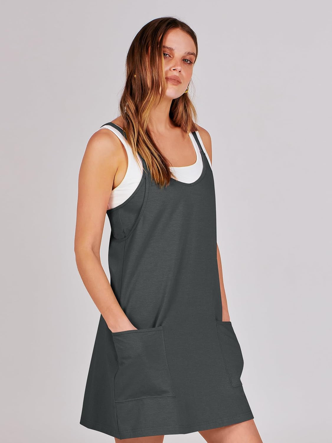 Women Summer Mini Romper Dress Workout Tennis Active Sports Athletic Outfits Built in Shorts Trendy Vacation