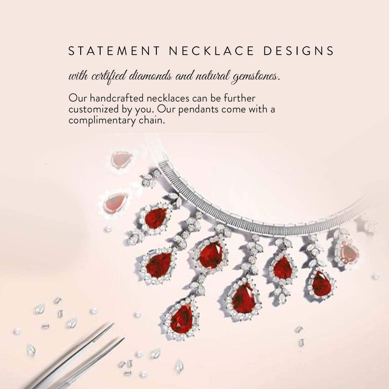 Natural and Certified Oval Cut Gemstone and Diamond Petite Necklace in 14K Solid Gold | 0.51 Carat Pendant with Chain