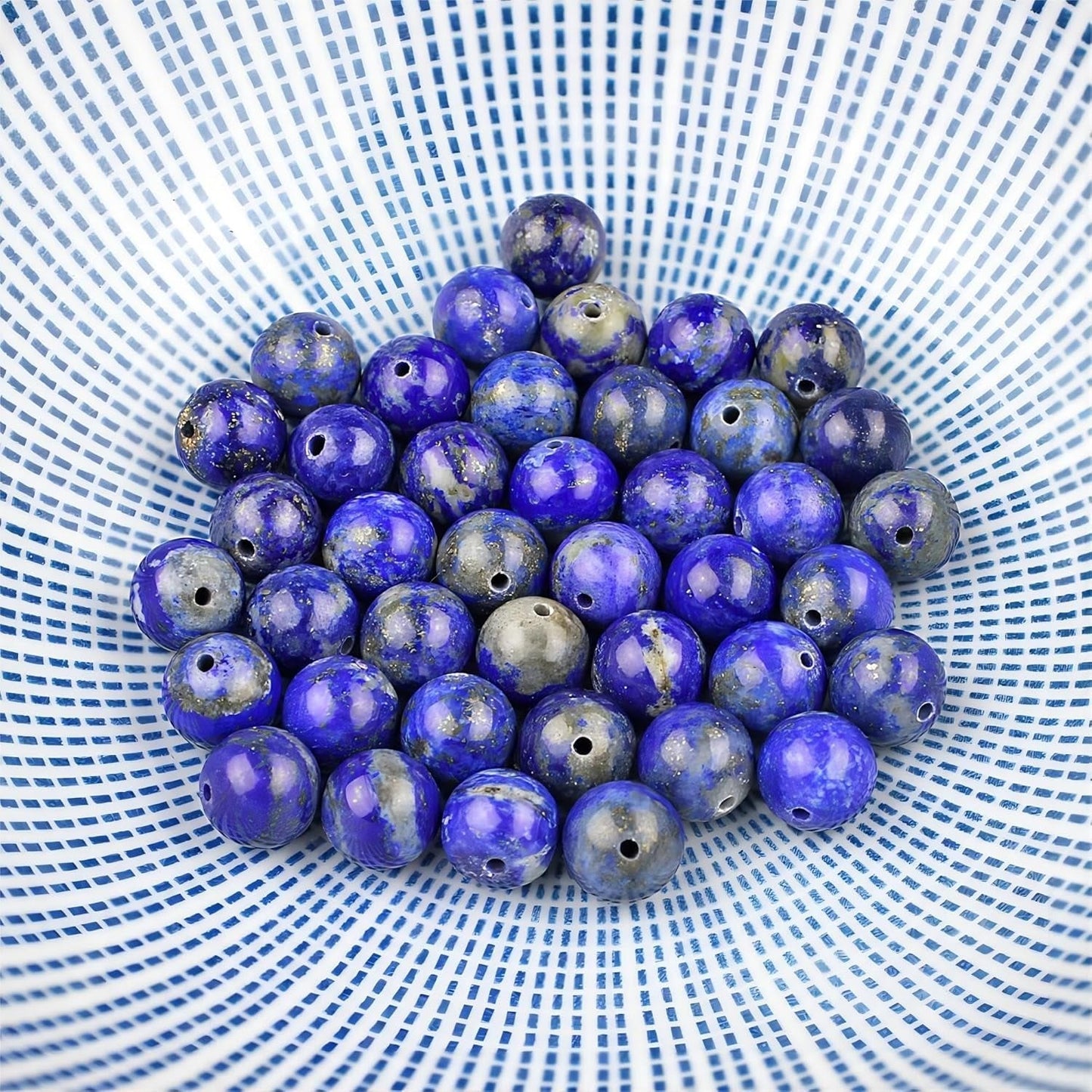 Natural Lapis Lazuli Gemstone Loose Beads round 8Mm Energy Stone Healing Power for Jewelry Making