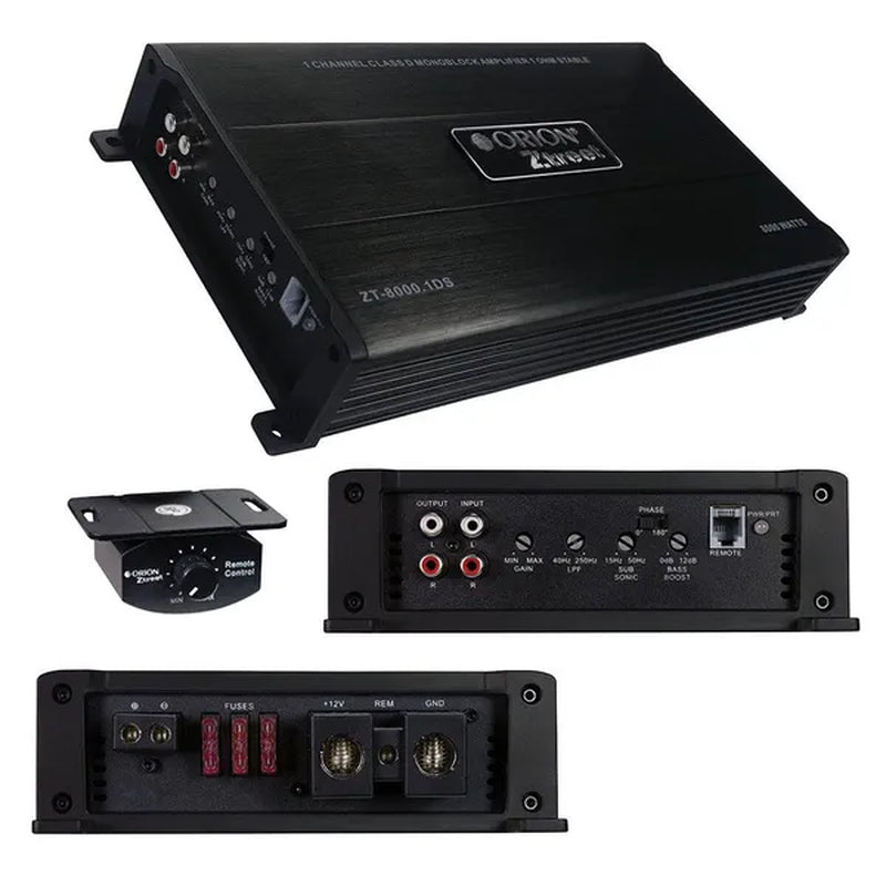 ORION ZT 1-CHANNEL MONO BLOCK CLASS D CAR AMP AMPLIFIER 8000W MAX