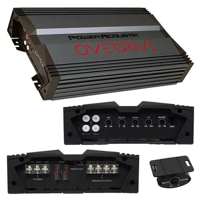 Power Acoustik Overdrive 1500 Watt Monoblock Car Subwoofer Amplifier