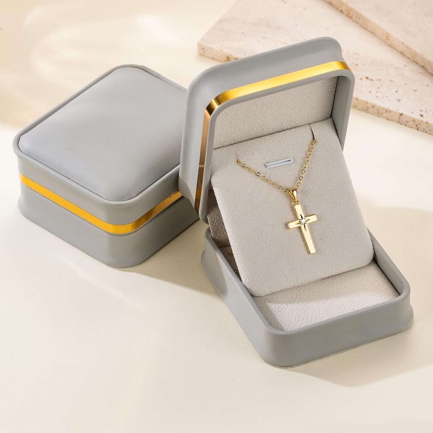 Cross Necklace 14K Gold Cross Necklaces for Women with Cubic Zirconia Wearable Lucky Charm Gold Crosses Chain Pendant for Women