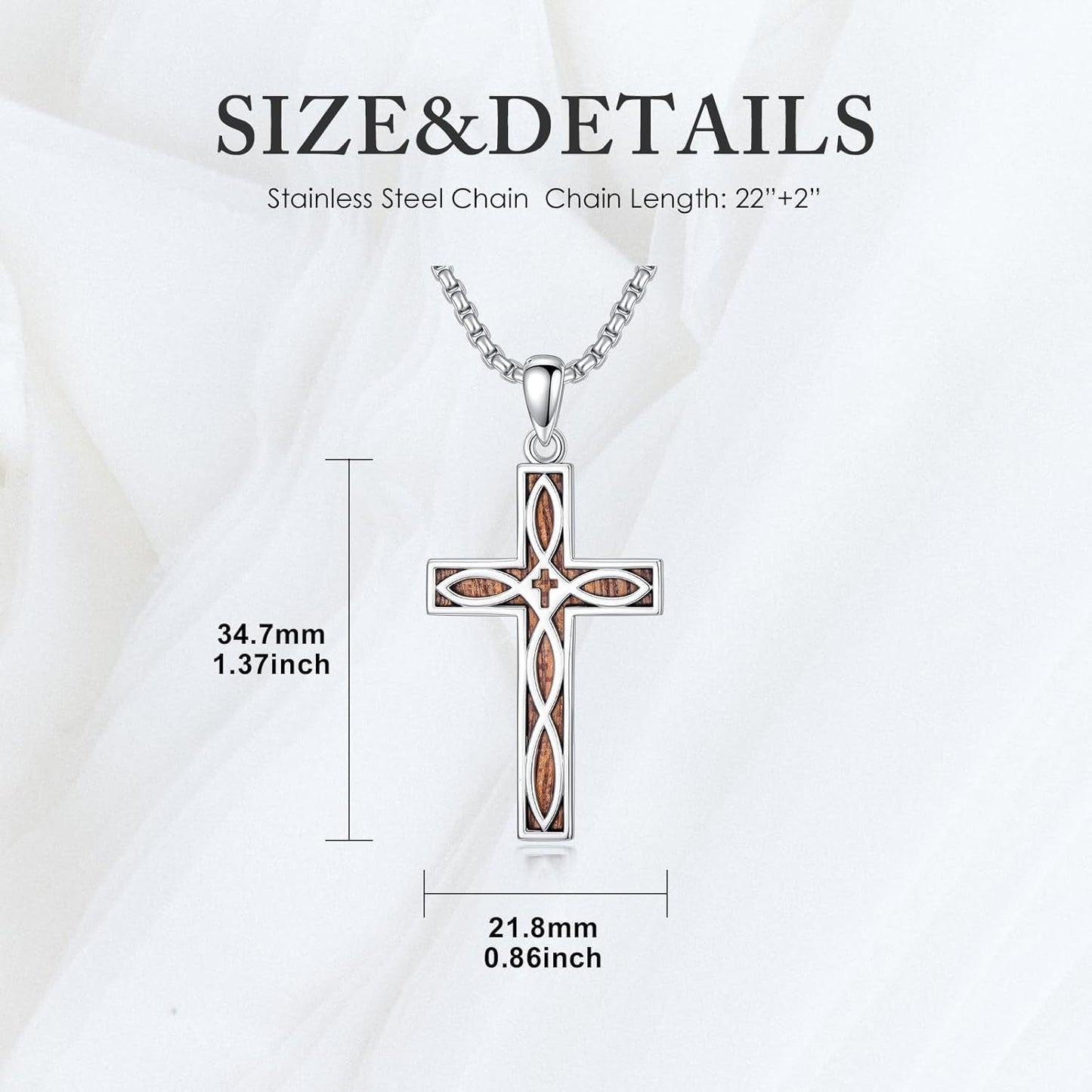 Cross Necklace 925 Sterling Silver Cross Necklace Cross Pendant Christian Religious Cross Jewelry Gifts for Men Women