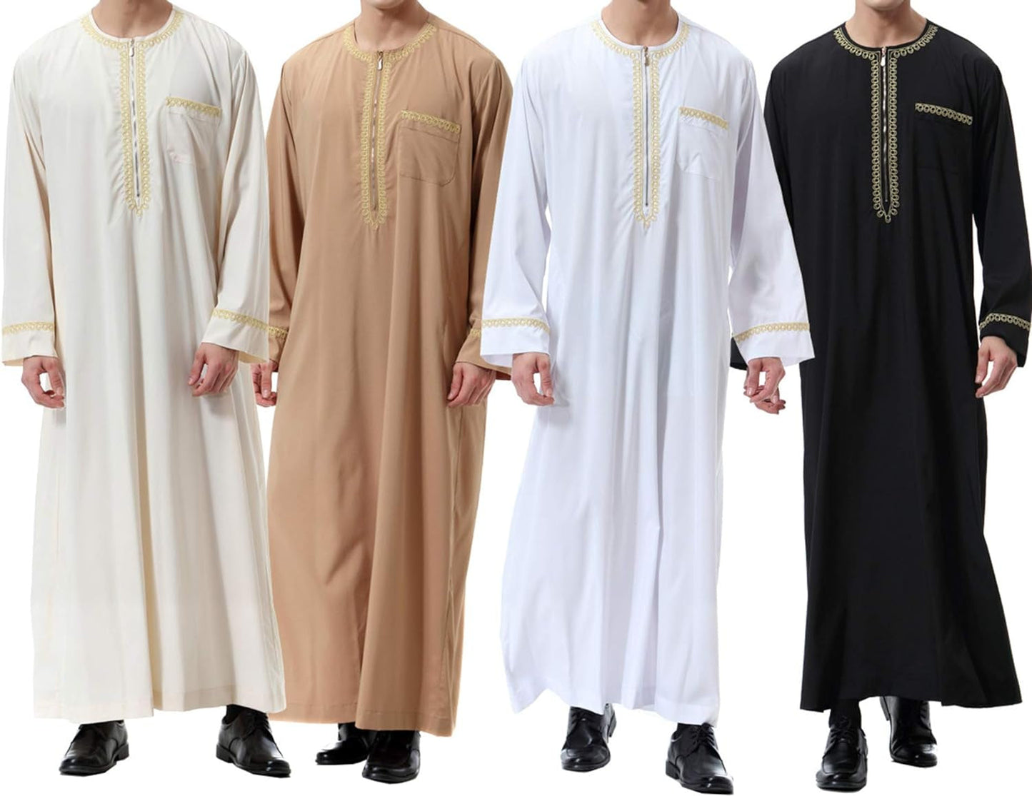 Islamic Mens Clothing Kaftan Maxi-Muslim Male Shirt Long Sleeve Abaya Dubai Cotton…