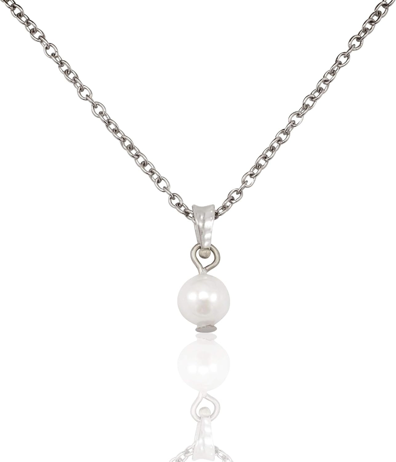 Pearl Pendant Necklace, Beach Themed Charm Mother'S Day Gifts with Inspirational Greeting Card, Stainless Steel Adjustable Chain 16" to 18"