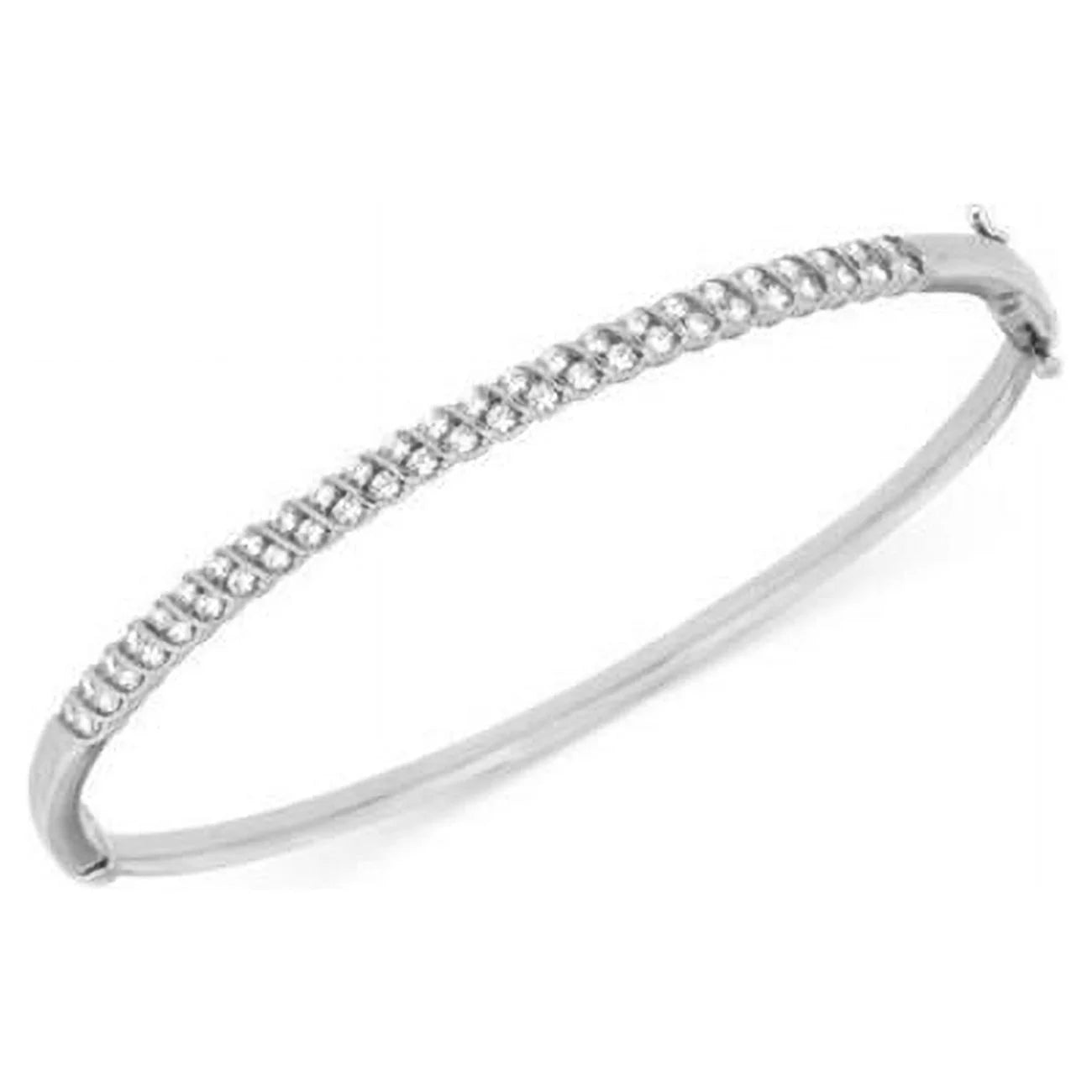 Enterprises 27107 2.50 CT 14K White Gold round Cut Diamonds Womens Bangle - WORLD TIME VISITS