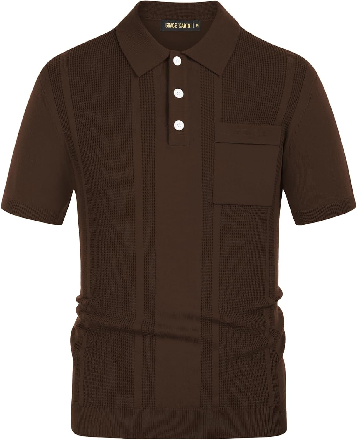 Men'S Knit Polo Shirts Short Sleeve Texture Lightweight Golf Shirts Sweater