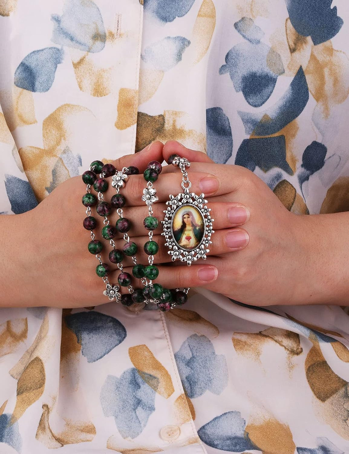 Chaplet Rosary/Servite Rosary of the Seven Sorrows / 7 or 10 Prayer Beads Chain Religious Virgin Mary Pendant Y-Necklace