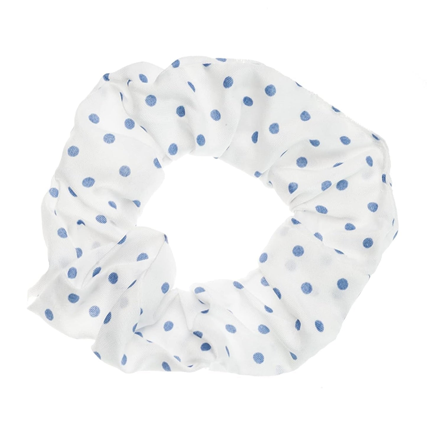 Blue Plaid Scrunchies Set - 5 Bandana Hair Ties for Women