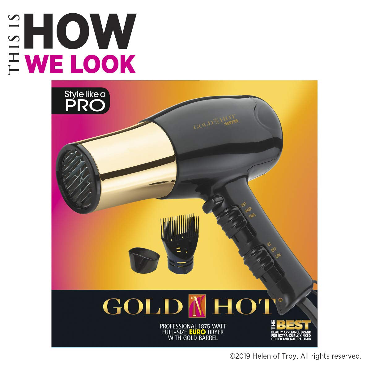 GH8135 Professional 1875-Watt Dryer with Styling Pik