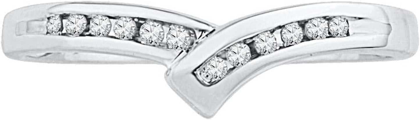 10KT White Gold round Diamond Fashion Ring (1/10 CTTW)