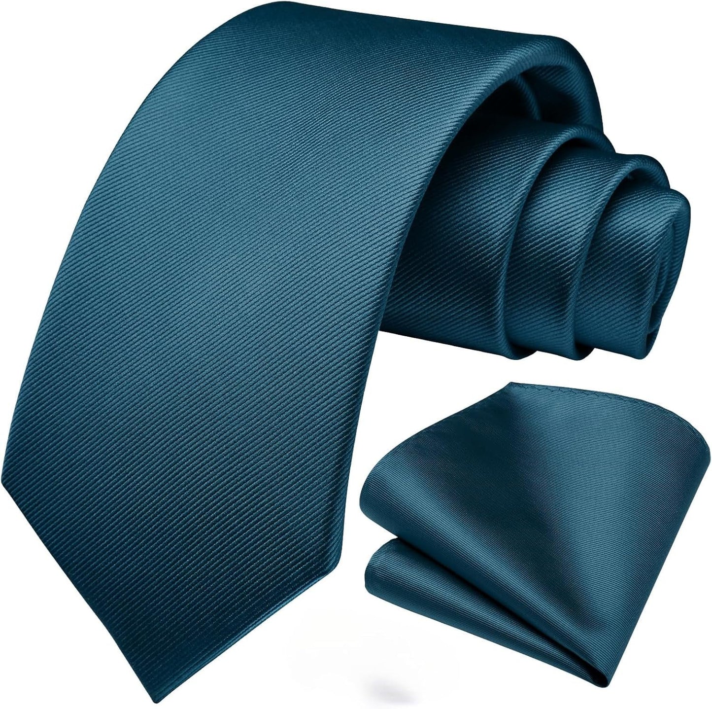 Mens Ties Solid Color Ties for Men Formal Necktie with Pocket Square Set Satin Silk Neck Tie Handkerchiefs Set