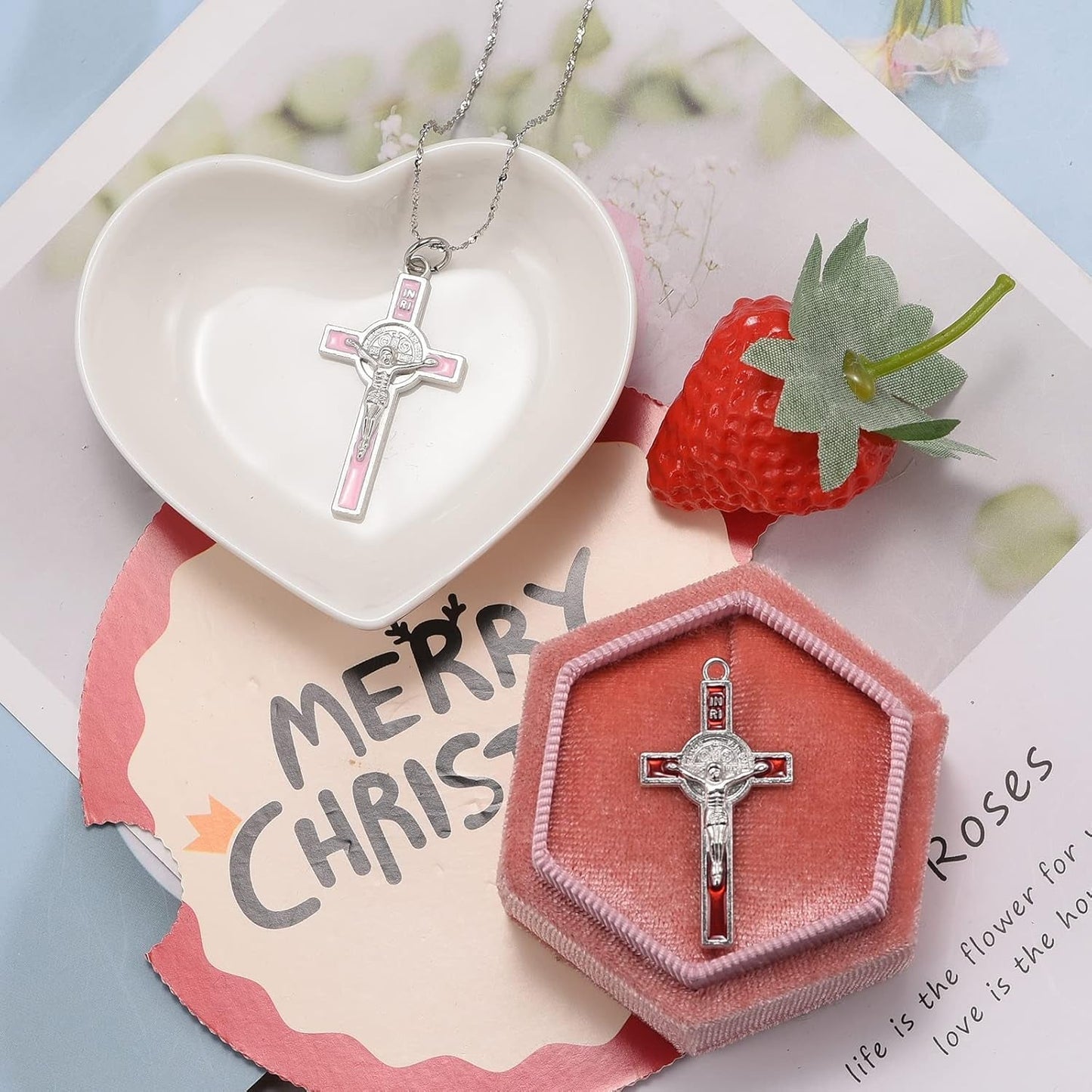 30Pcs Mixed Gold Plated Enamel Cross Charm Pendant for DIY Jewelry Making Necklace DIY Jewelry Accessories 21Mmx39.5Mm (A625)