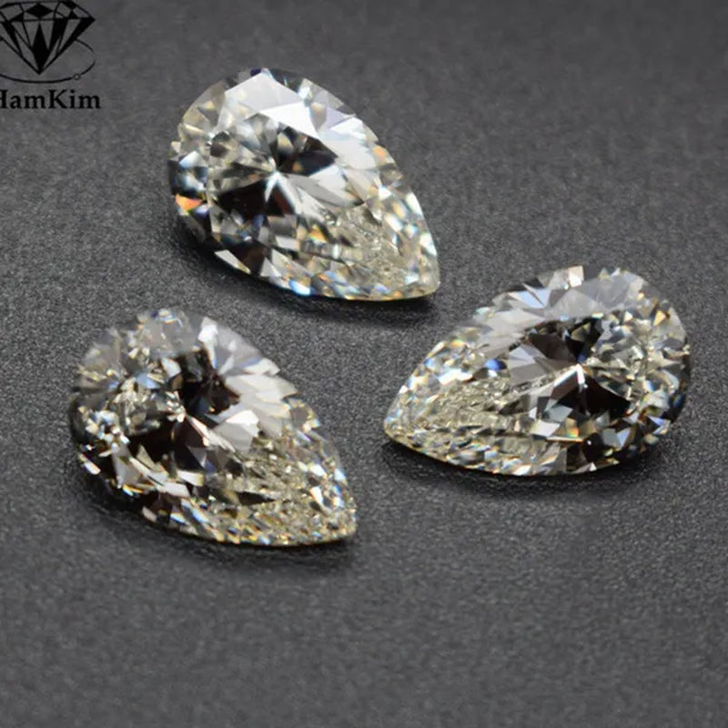 Brilliant Cut Pear Cut 12x 16mm 8.50 Carat EF Genuine White VVS Loose Moissanite Gemstone