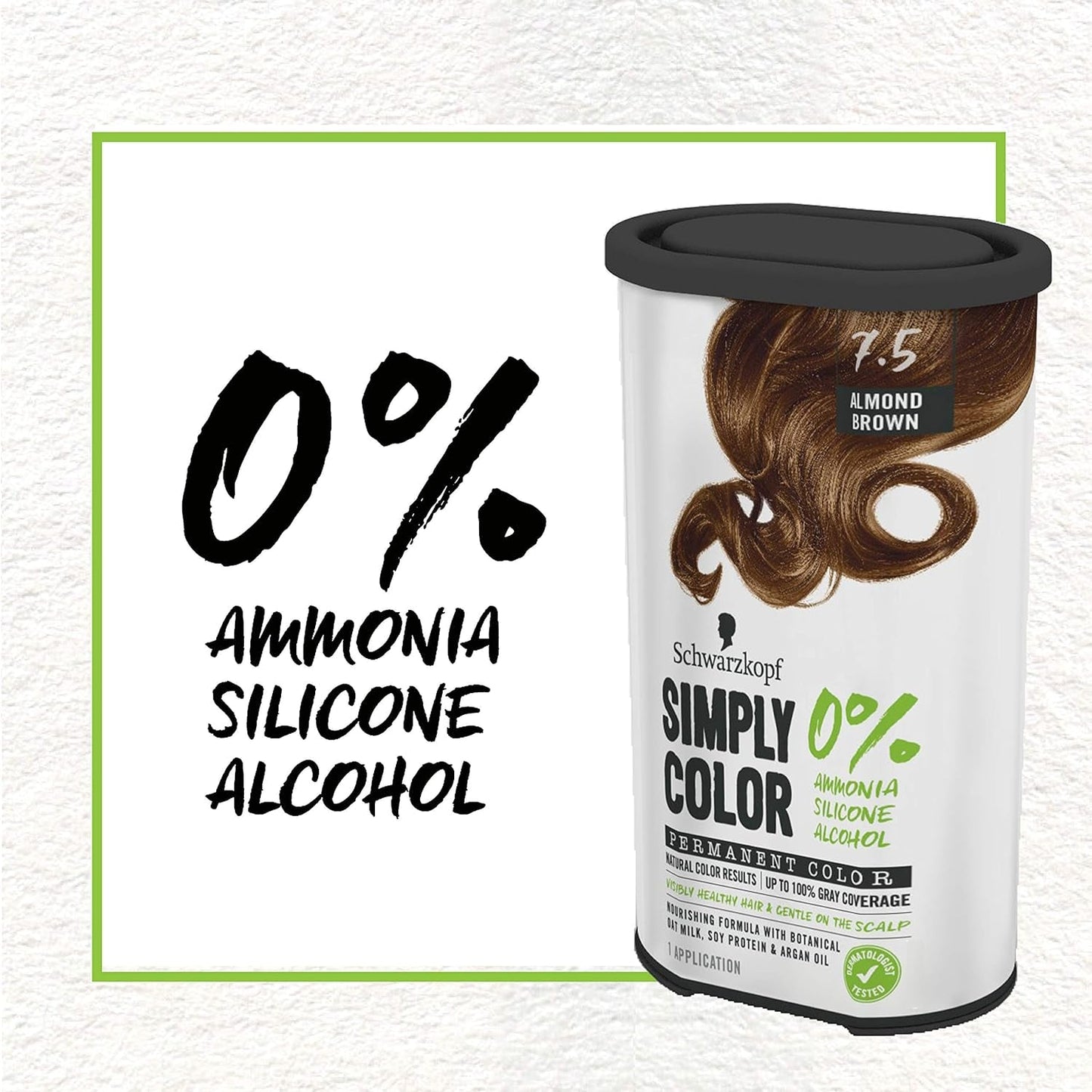 Simply Color Hair Color 5.0 Medium Brown, 1 Application - Permanent Hair Dye for Healthy Looking Hair without Ammonia or Silicone, Dermatologist Tested, No PPD & PTD