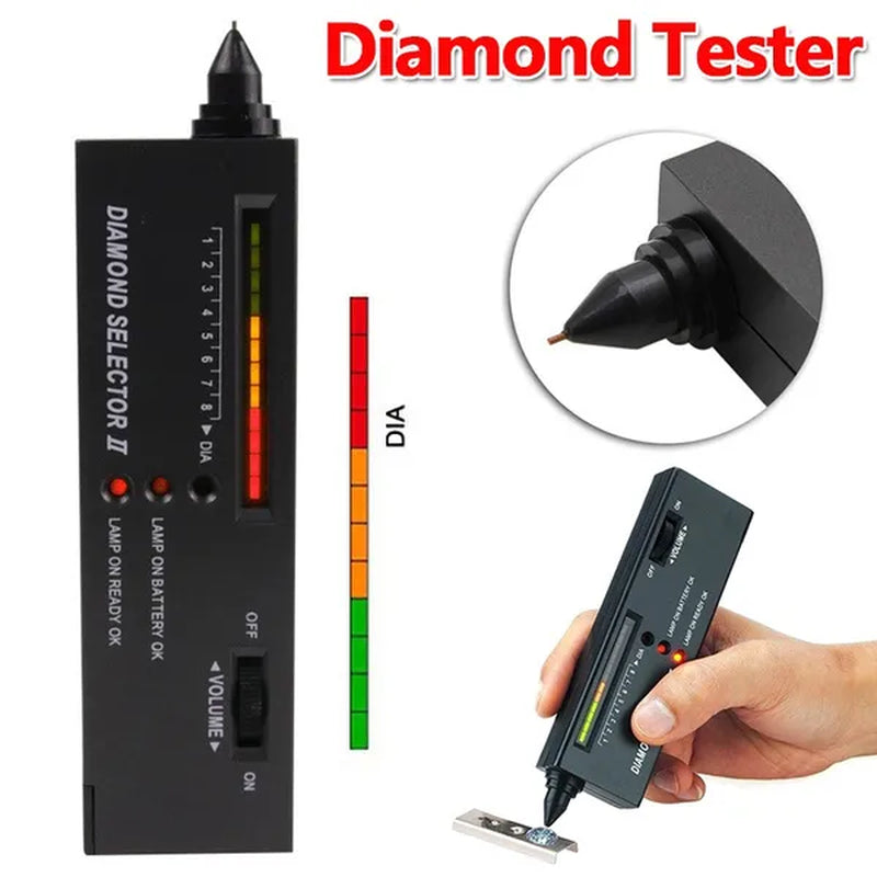 Jewellery Diamond Hardness Meter Gemstone Gem Tester Selector LED Diamond Indicator Test Pen Audio Portable Jewelry Tester Tool