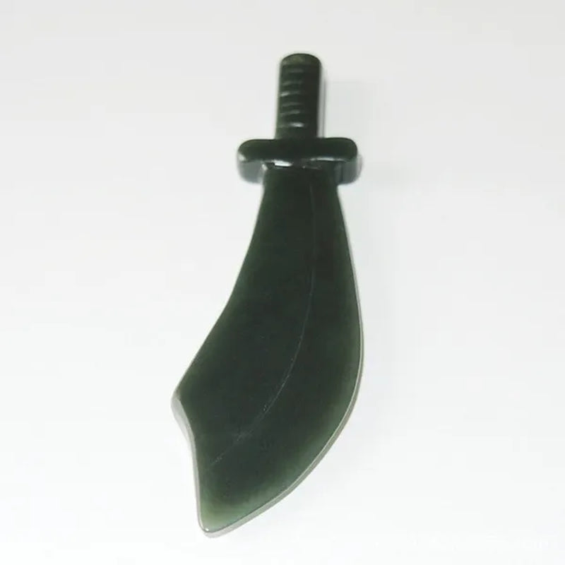 Natural Hetian Jade Sapphire Broadsword Pendant Mini Seiko Carved Qinghai Material Black Sapphire Pendant Mountain Material Jade Sword