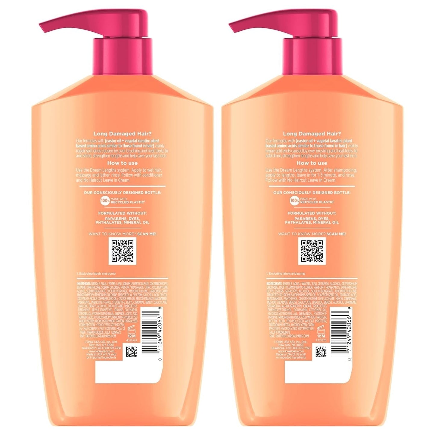 Elvive Dream Lengths Shampoo and Conditioner Kit, Paraben Free, 1 Kit
