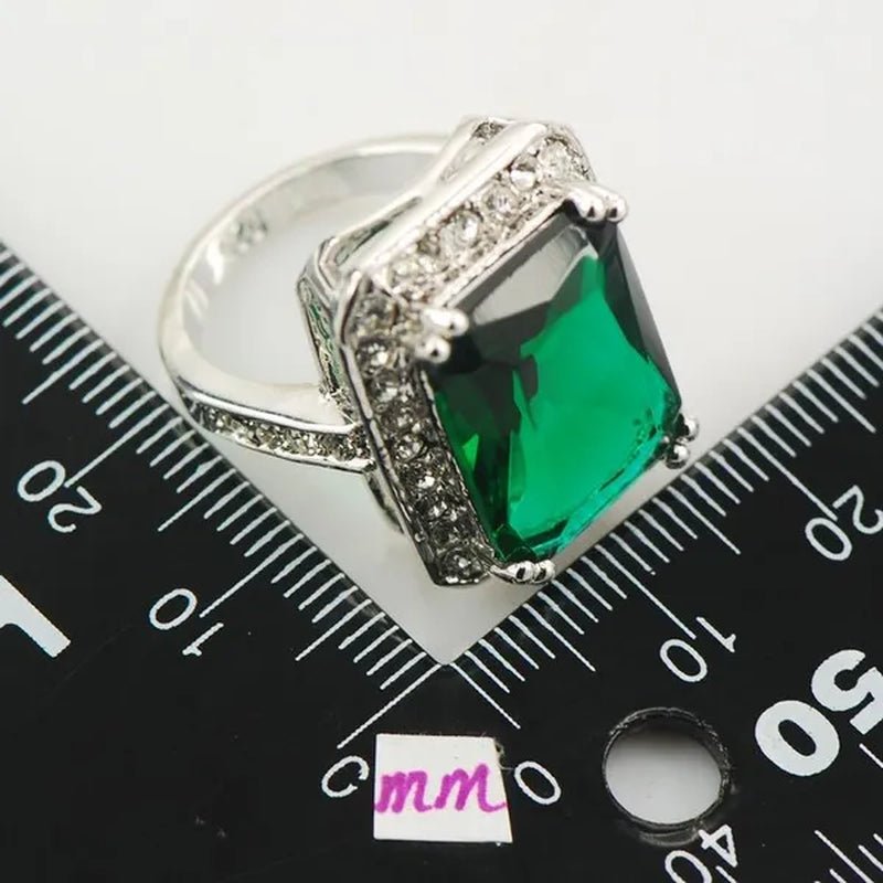 Emerald White Topaz 925 Sterling Silver Ring Size 7 8 9 10 11 F890