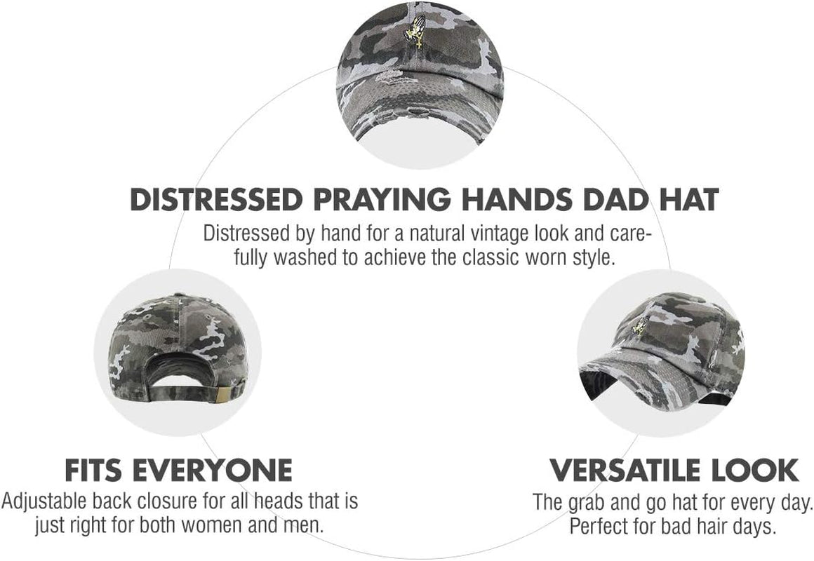 Praying Hands Rosary Dad Hat Baseball Cap Unconstructed Polo Style Adjustable Unisex