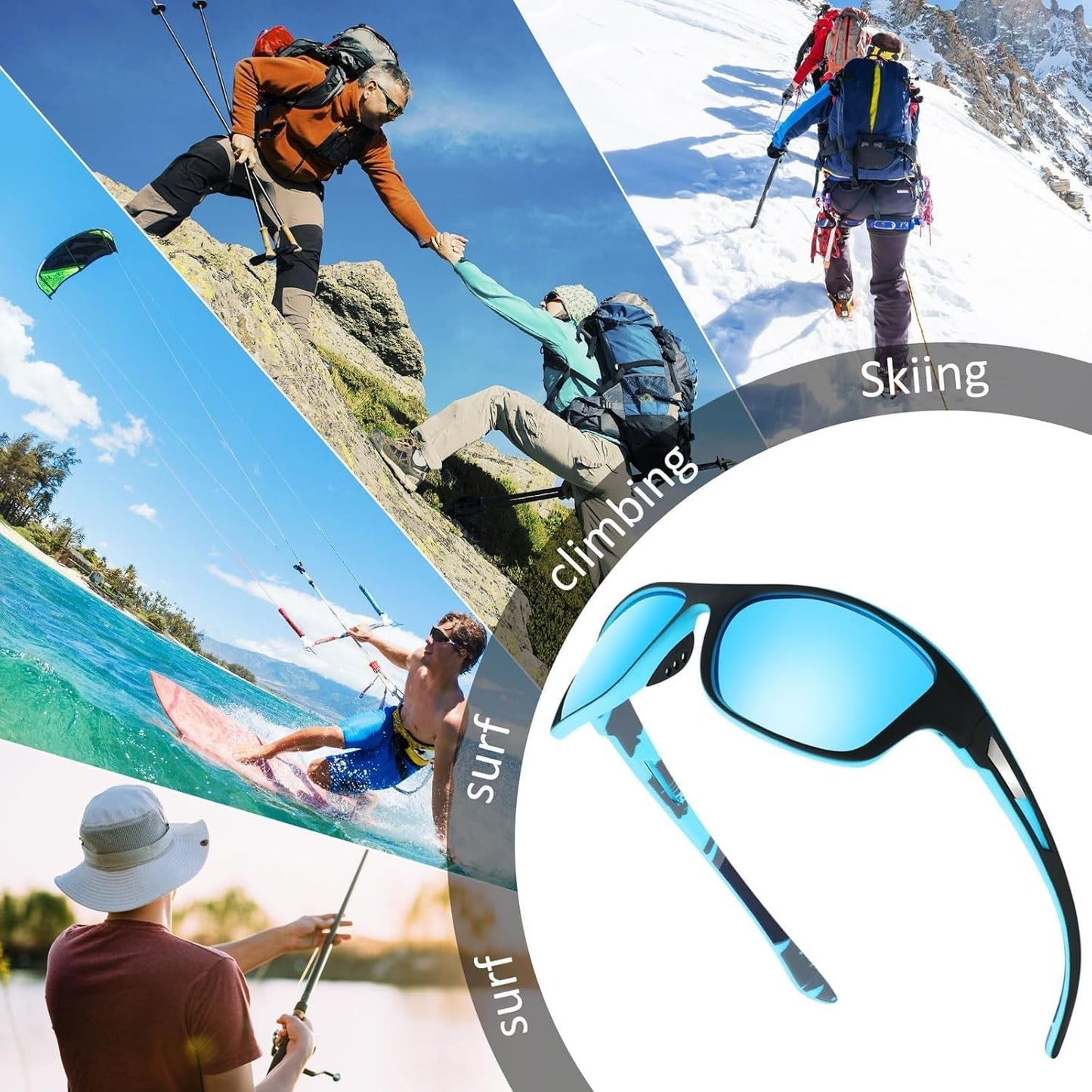 4 Pairs Men Polarized Sunglasses with UV Protection Driving Glasses Sports for Sport Outdoor Activities