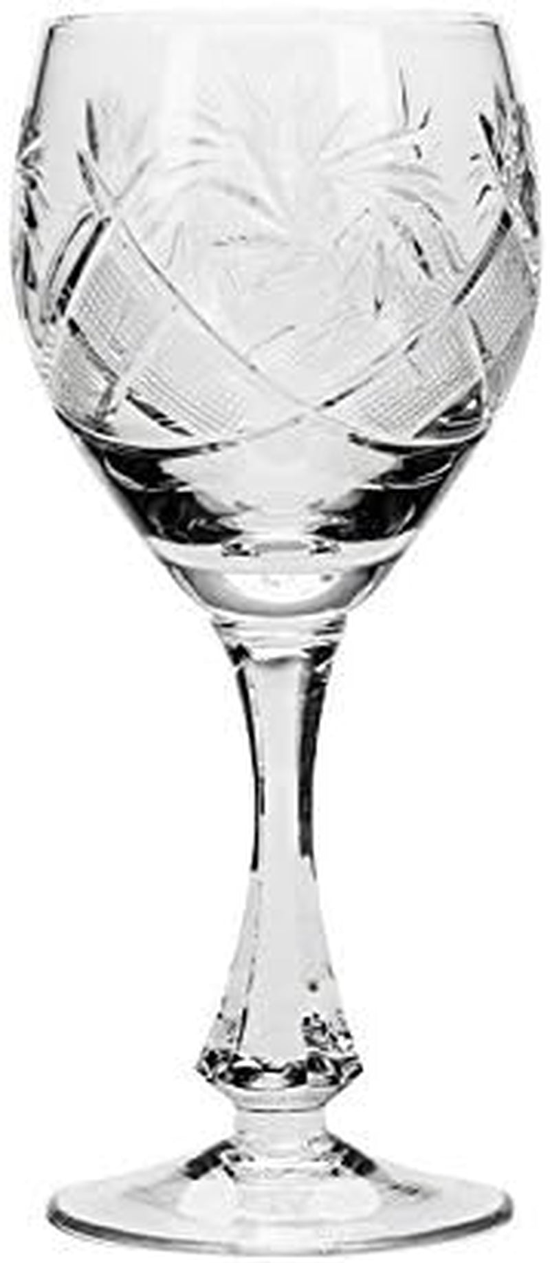 2-Oz Hand Made Vintage Russian Crystal Shot Glasses, Set of 6