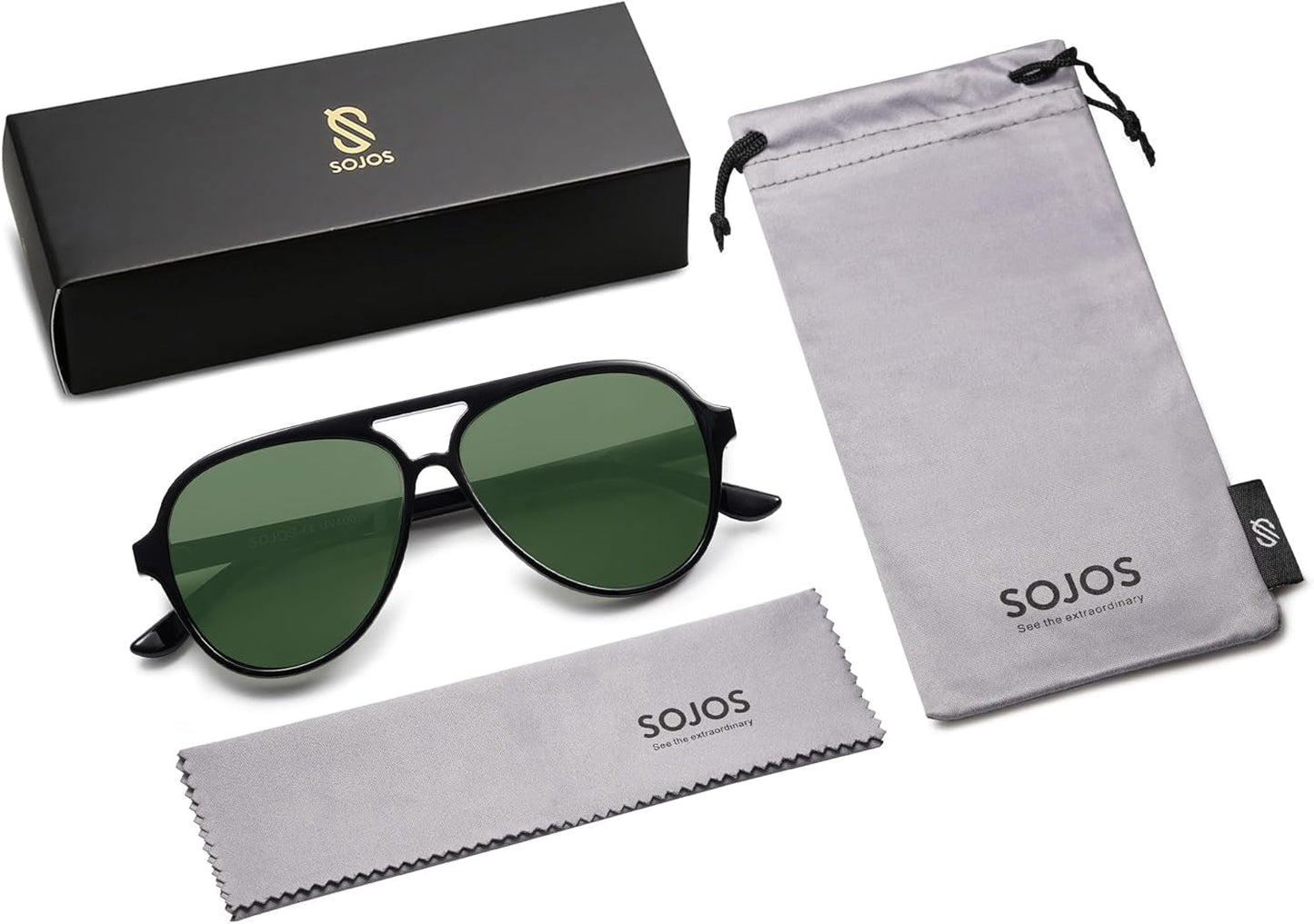 Classic Polarized Aviator Sunglasses for Women Men, Retro Trendy Aviators Shades SJ2201