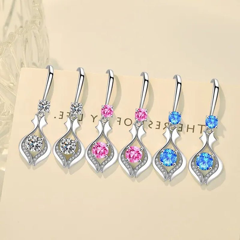 Fashion Silver Earrings Ladies Temperament Earrings Water Drop Long Earrings Engagement Earrings Diamond Earrings